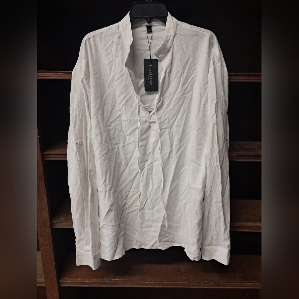 NWT Womens Boho Style White Shirt